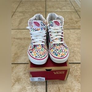 Vans Kids Colorful Leopard High-Tops- Kids size 3.